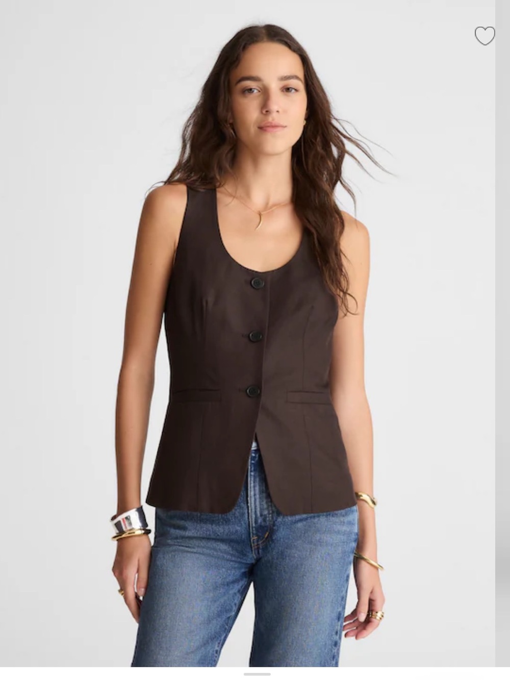 Madewell Scoopneck Cutaway Linen Vest Navy Blue Size 8 NWT